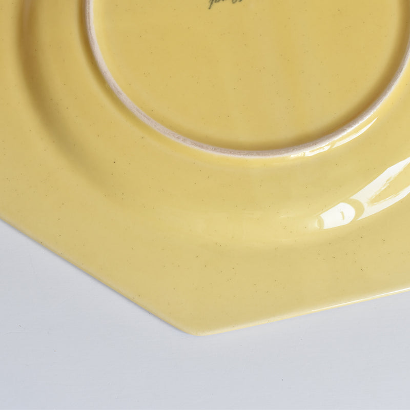 Vintage Plate Le Poet-Laval Octagonal Yellow J