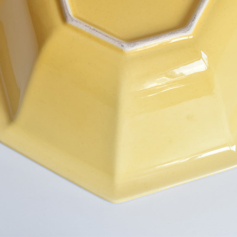 Vintage Bowl Le Poirier Laval Octagonal Yellow 30.5cm