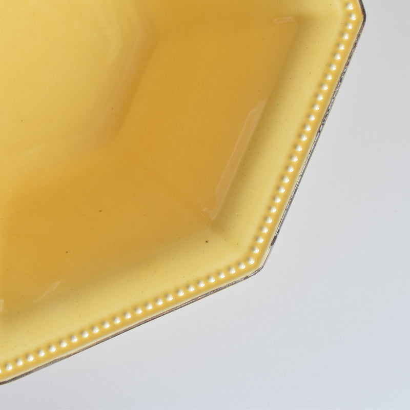 Vintage Bowl Le Poirier Laval Octagonal Yellow 30.5cm