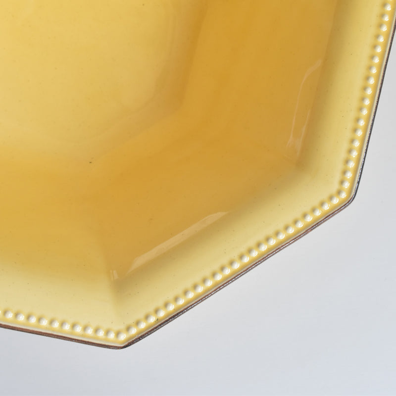 Vintage Bowl Le Poirier Laval Octagonal Yellow 30.5cm