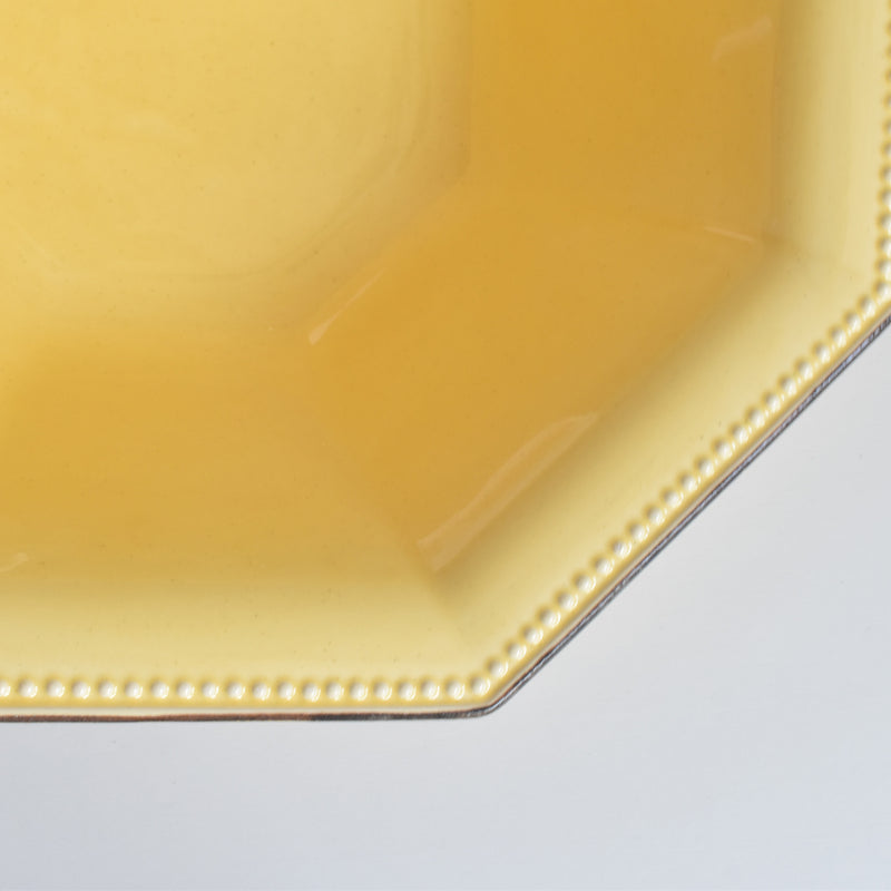 Vintage Bowl Le Poirier Laval Octagonal Yellow 30.5cm