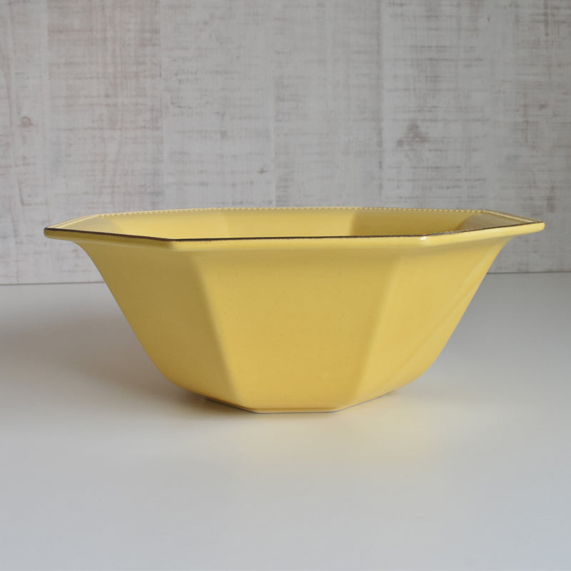 Vintage Bowl Le Poirier Laval Octagonal Yellow 30.5cm