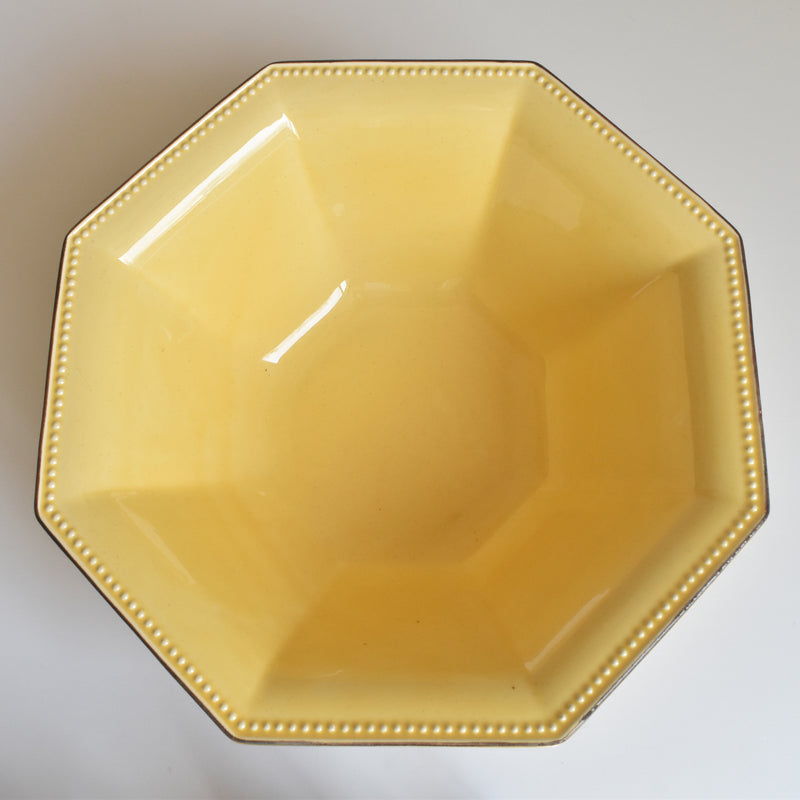 Vintage Bowl Le Poirier Laval Octagonal Yellow 30.5cm