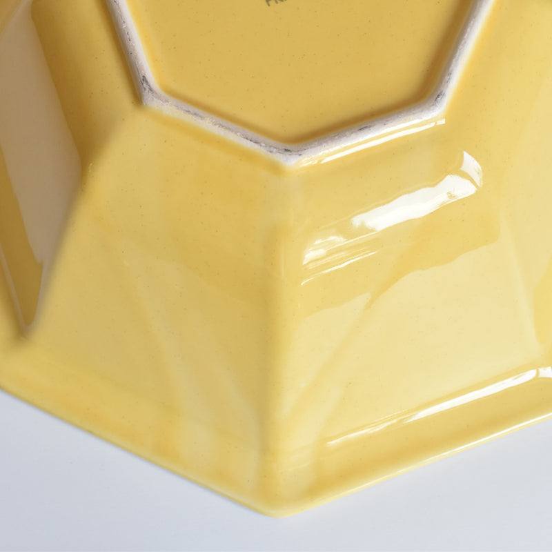 Vintage Bowl Le Poirier Laval Octagonal Yellow 30.5cm