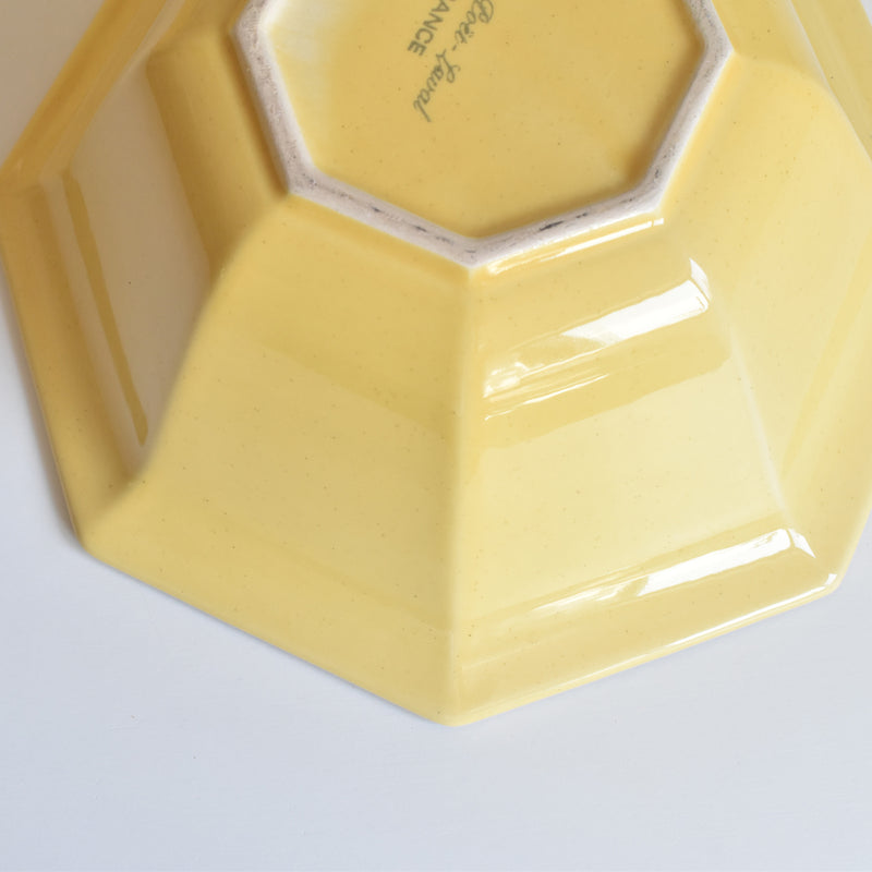 Vintage Bowl Le Pôet-Laval Octagonal Yellow 24cm