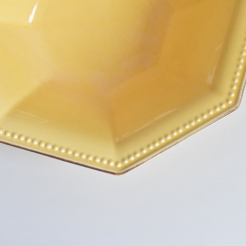 Vintage Bowl Le Pôet-Laval Octagonal Yellow 24cm