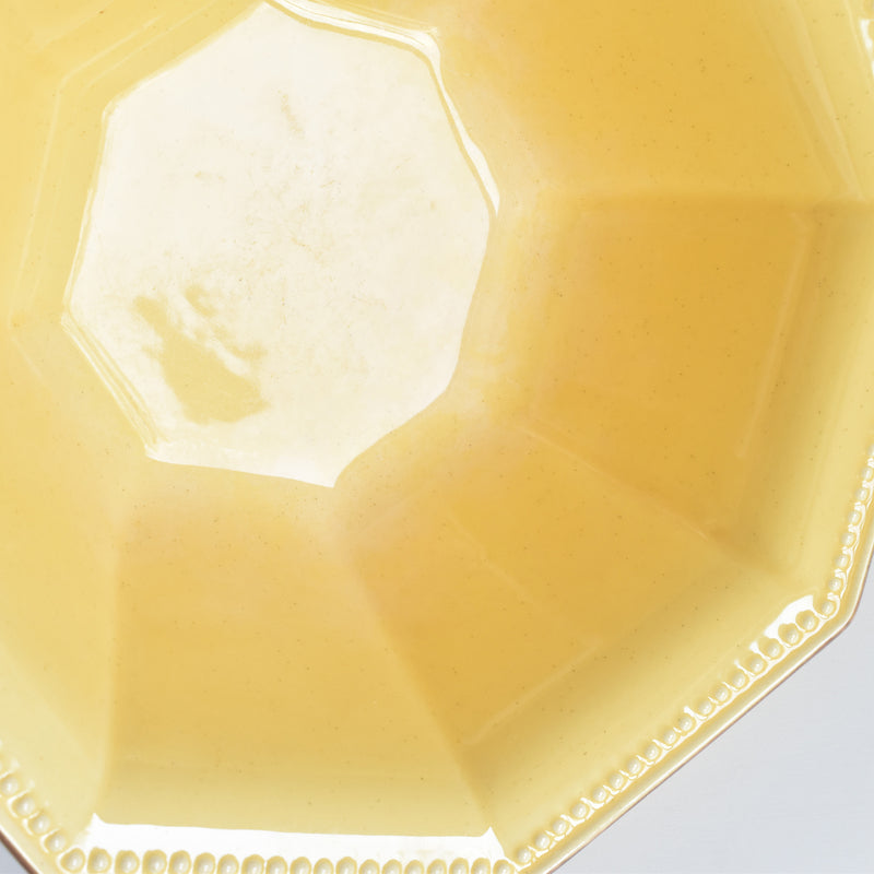 Vintage Bowl Le Pôet-Laval Octagonal Yellow 24cm