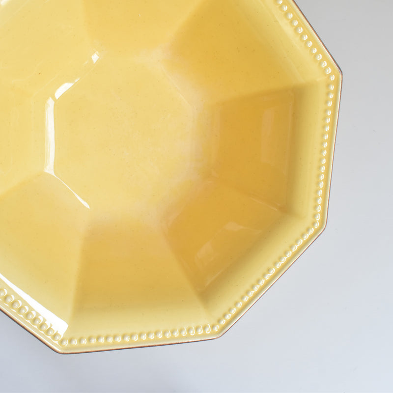 Vintage Bowl Le Pôet-Laval Octagonal Yellow 24cm