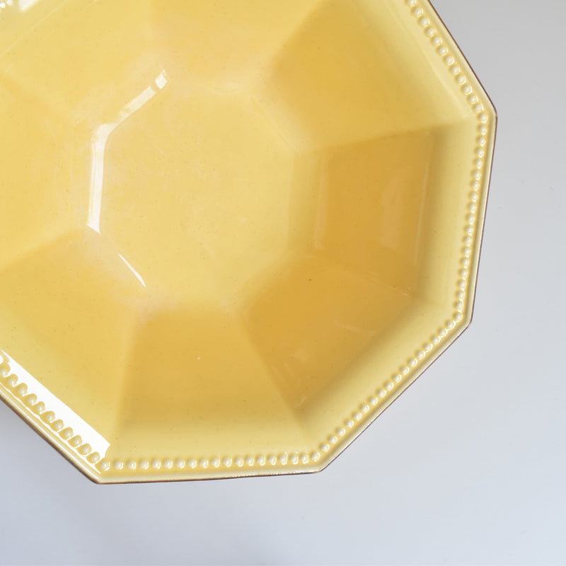 Vintage Bowl Le Pôet-Laval Octagonal Yellow 24cm