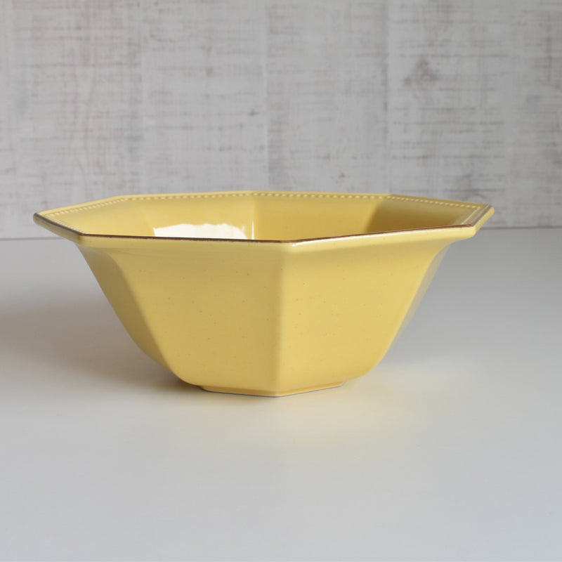 Vintage Bowl Le Pôet-Laval Octagonal Yellow 24cm
