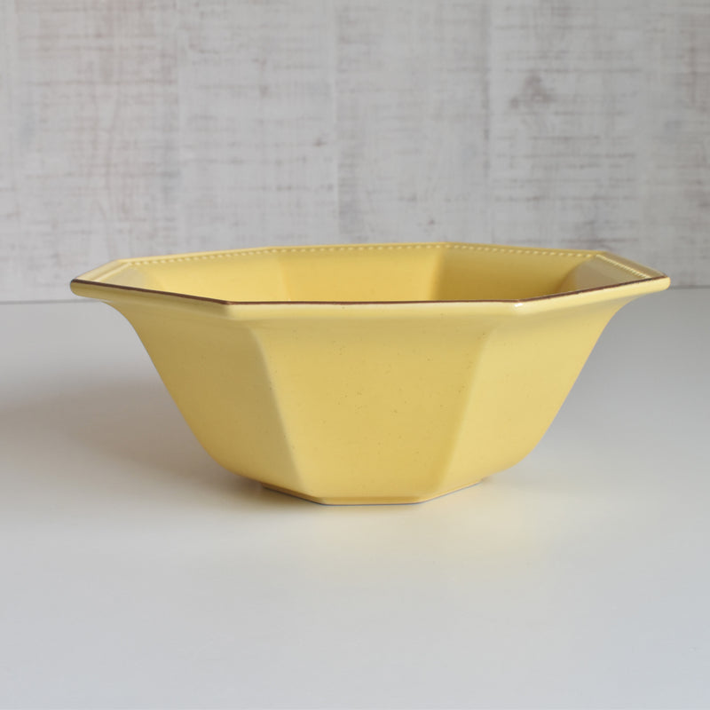 Vintage Bowl Le Pôet-Laval Octagonal Yellow 24cm