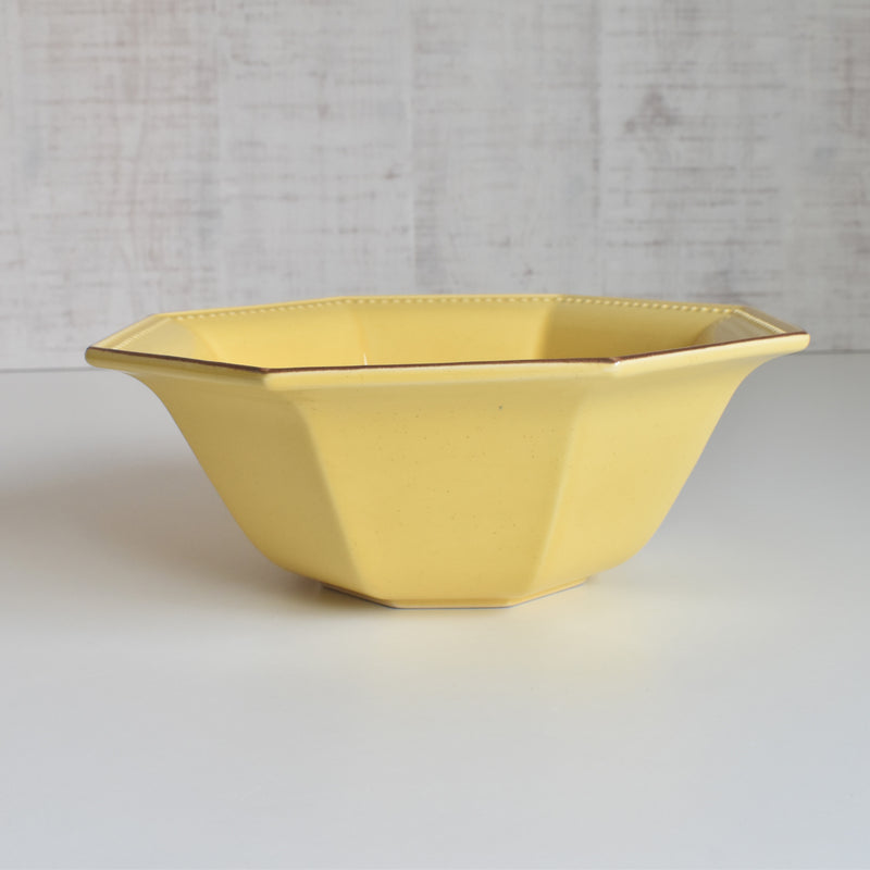 Vintage Bowl Le Pôet-Laval Octagonal Yellow 24cm