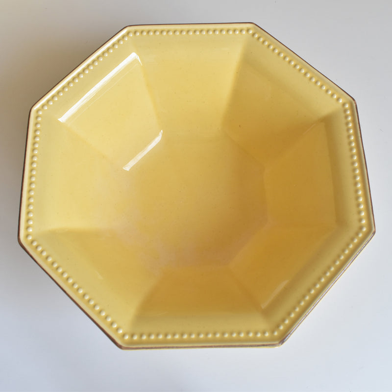 Vintage Bowl Le Pôet-Laval Octagonal Yellow 24cm