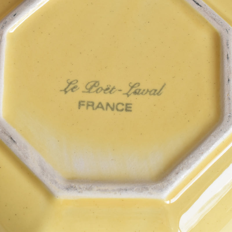 Vintage Bowl Le Pôet-Laval Octagonal Yellow 24cm
