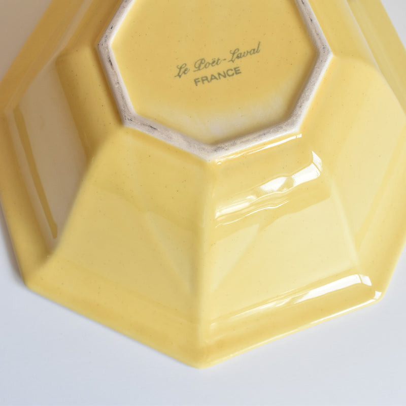 Vintage Bowl Le Pôet-Laval Octagonal Yellow 24cm