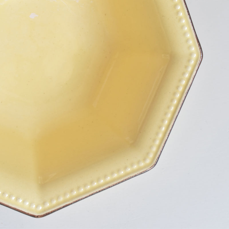 Vintage Bowl Le Poe-Laval Octagonal Yellow 17cm
