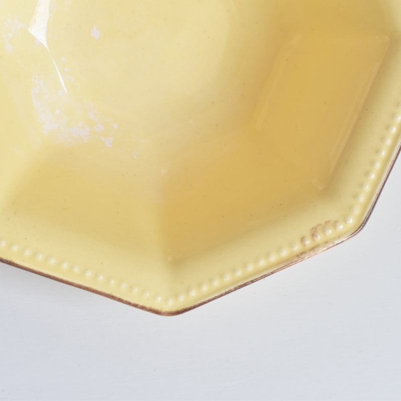 Vintage Bowl Le Poe-Laval Octagonal Yellow 17cm