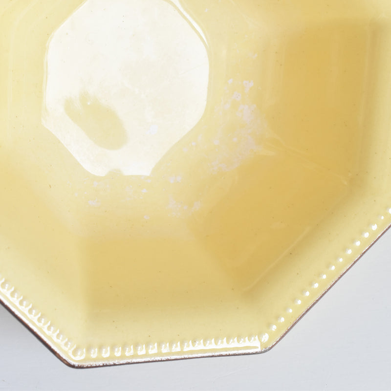 Vintage Bowl Le Poe-Laval Octagonal Yellow 17cm