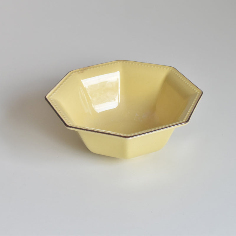 Vintage Bowl Le Poe-Laval Octagonal Yellow 17cm