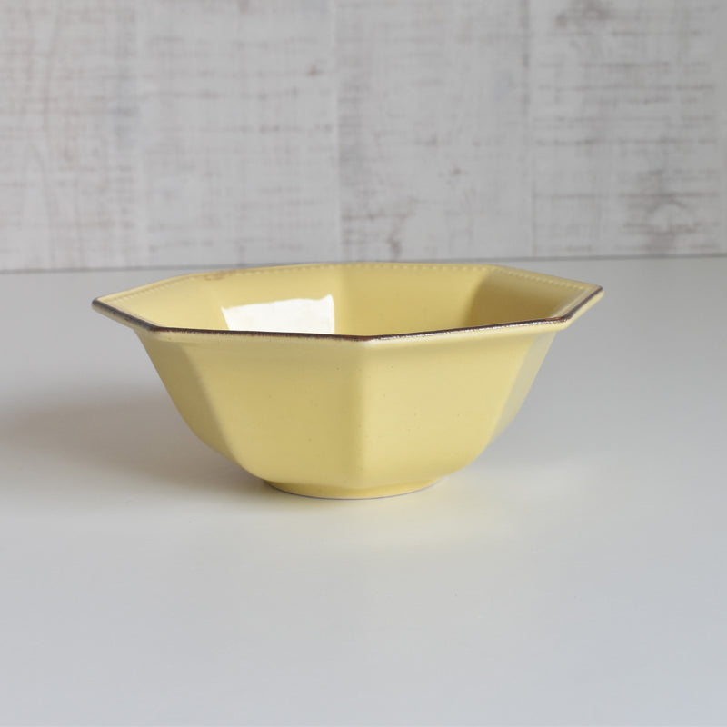 Vintage Bowl Le Poe-Laval Octagonal Yellow 17cm