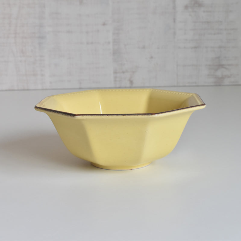 Vintage Bowl Le Poe-Laval Octagonal Yellow 17cm