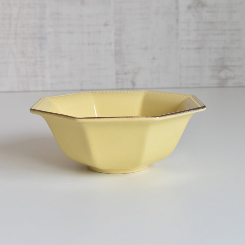Vintage Bowl Le Poe-Laval Octagonal Yellow 17cm