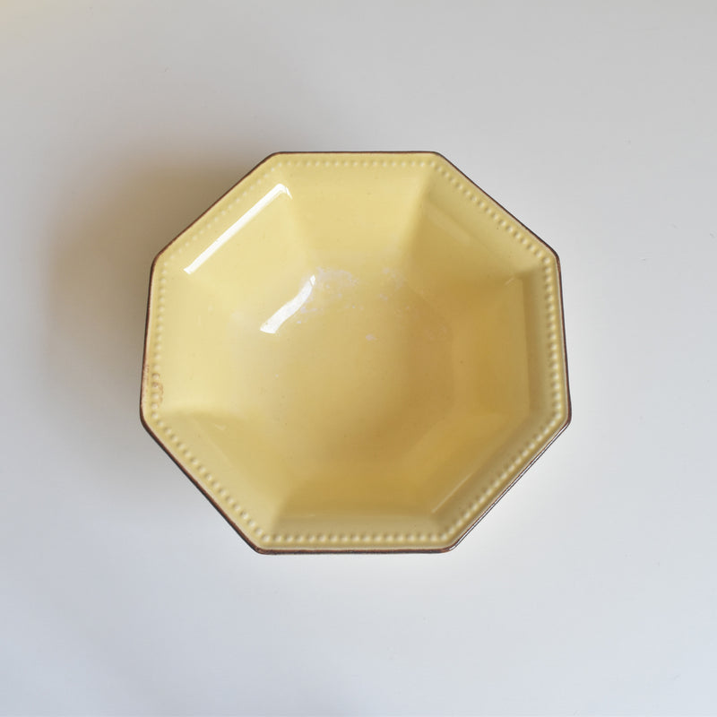 Vintage Bowl Le Poe-Laval Octagonal Yellow 17cm