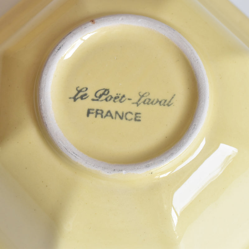 Vintage Bowl Le Poe-Laval Octagonal Yellow 17cm