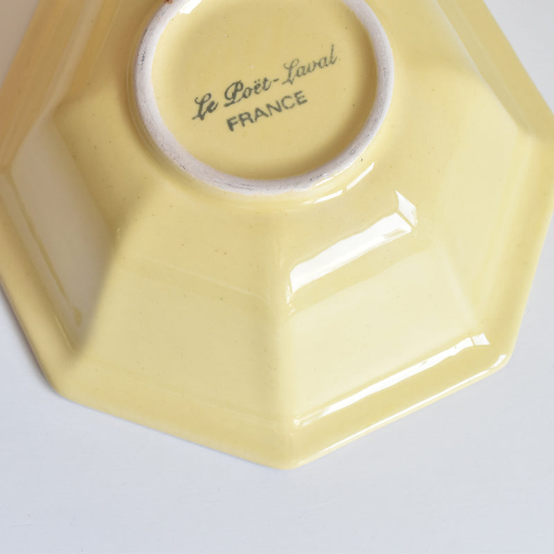 Vintage Bowl Le Poe-Laval Octagonal Yellow 17cm