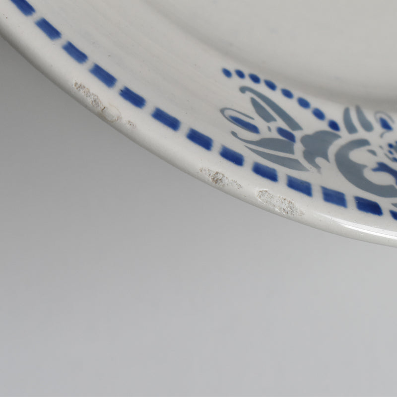 ヴィンテージ脚付きプレート ロンウイー ブルーパターン B