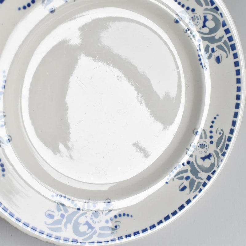 ヴィンテージ脚付きプレート ロンウイー ブルーパターン B