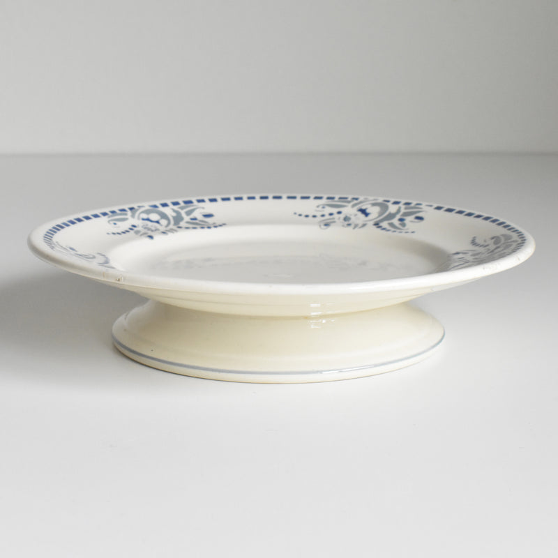ヴィンテージ脚付きプレート ロンウイー ブルーパターン B