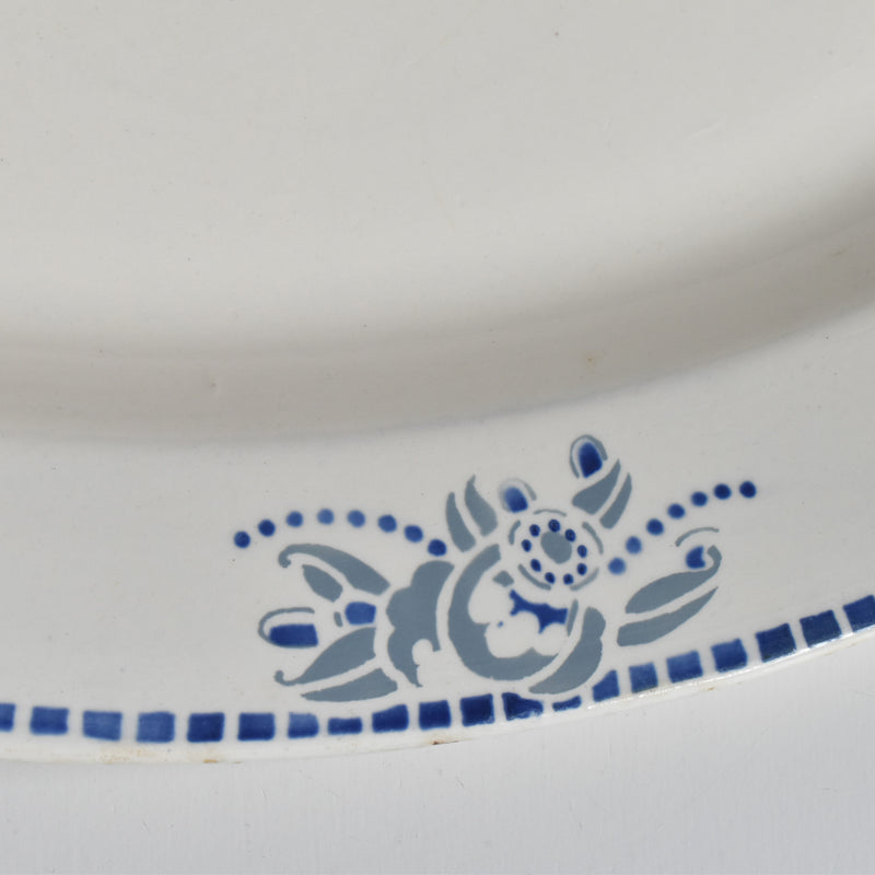 ヴィンテージオーヴァル大皿 ロンウイー ブルーパターン