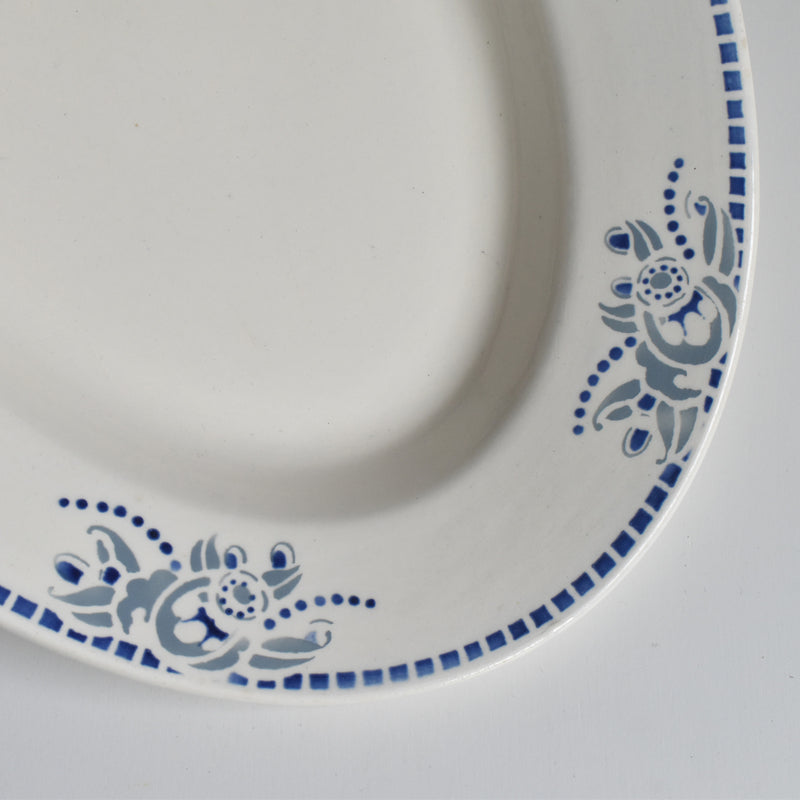 ヴィンテージオーヴァル大皿 ロンウイー ブルーパターン