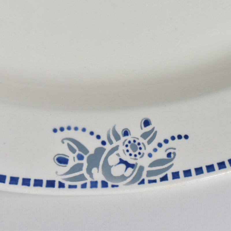 ヴィンテージオーヴァル大皿 ロンウイー ブルーパターン