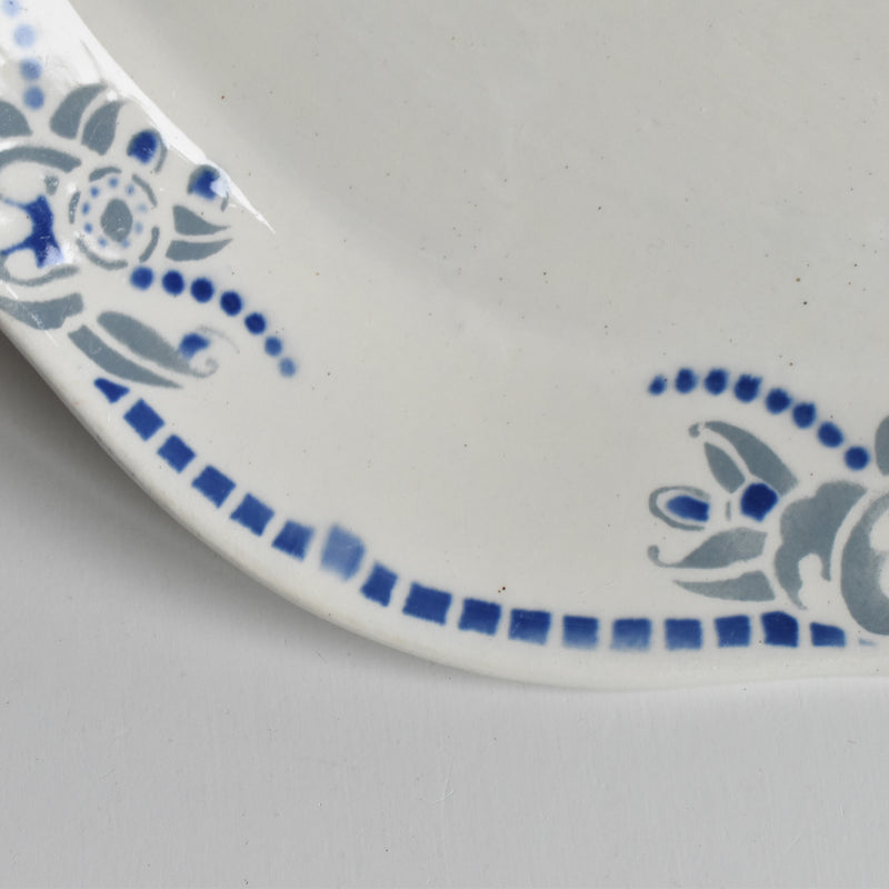 Vintage Raviers Longwy Blue Pattern B