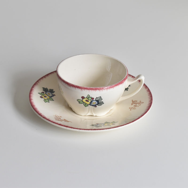 Vintage Chocolate Cup & Saucer Longwy Marseille A