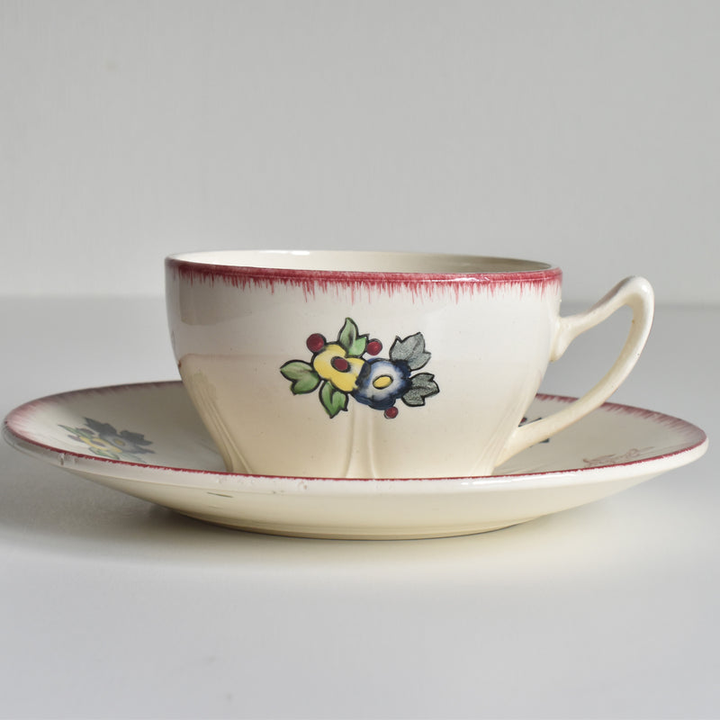 Vintage Chocolate Cup & Saucer Longwy Marseille A