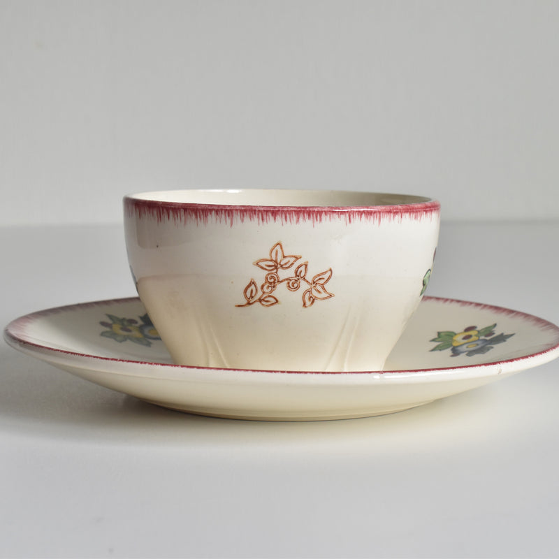 Vintage Chocolate Cup & Saucer Longwy Marseille A