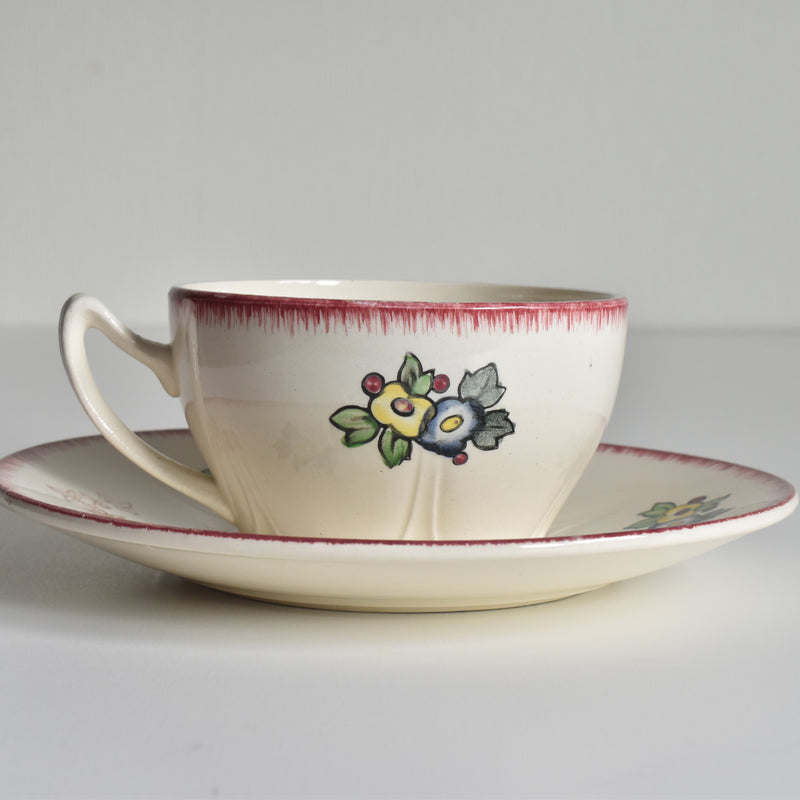 Vintage Chocolate Cup & Saucer Longwy Marseille A