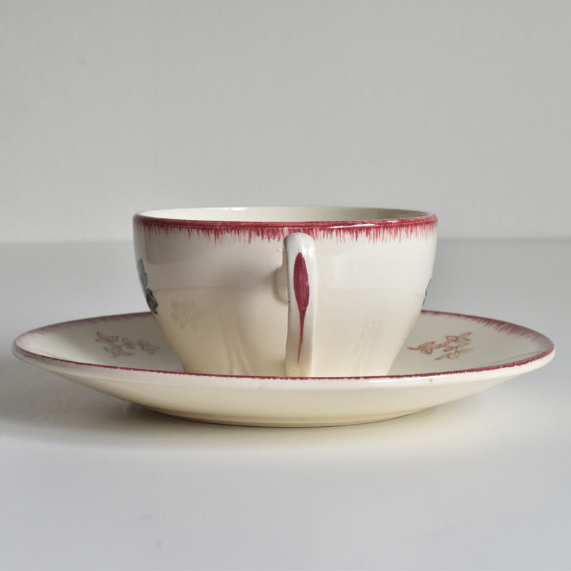 Vintage Chocolate Cup & Saucer Longwy Marseille A