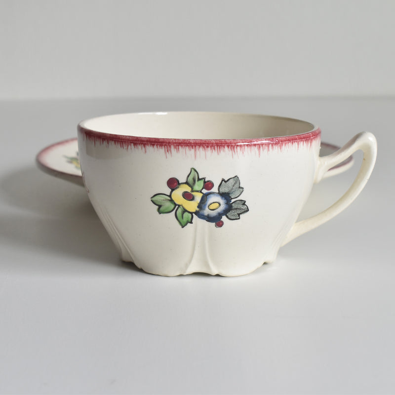 Vintage Chocolate Cup & Saucer Longwy Marseille A