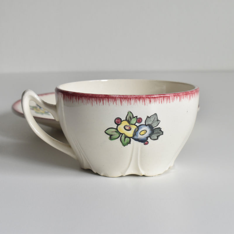 Vintage Chocolate Cup & Saucer Longwy Marseille A