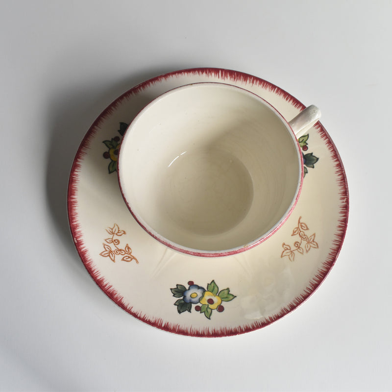 Vintage Chocolate Cup & Saucer Longwy Marseille A