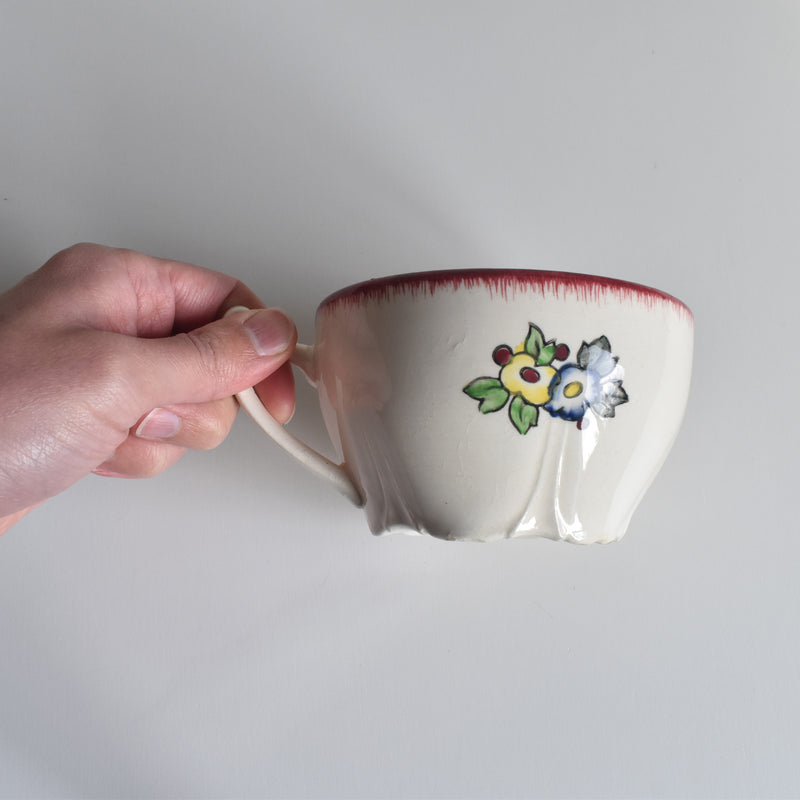 Vintage Chocolate Cup & Saucer, Longwy Marseille B