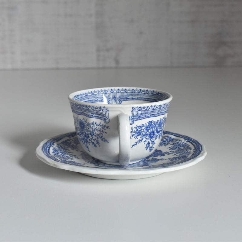 Vintage Cup & Saucer Lunéville The Cottage B