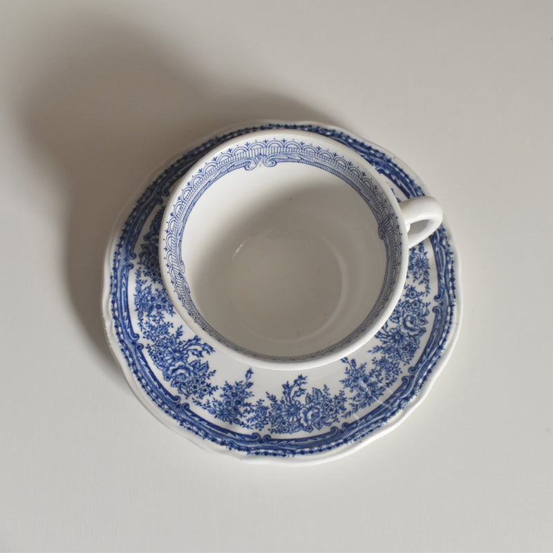 Vintage Cup & Saucer Lunéville The Cottage D