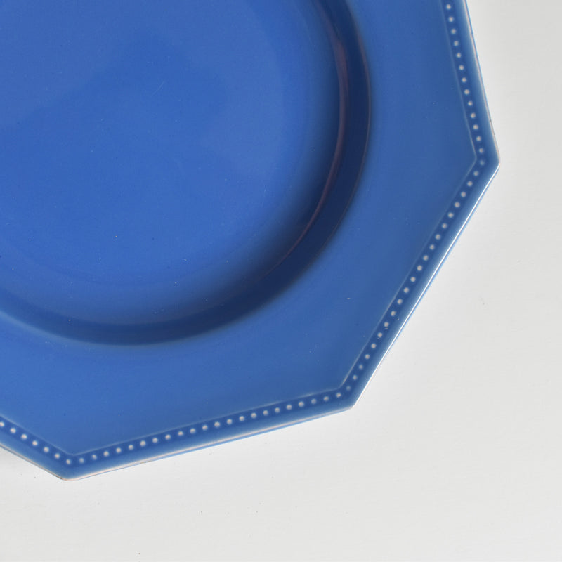 Vintage Plate Digoin & Sarreguemines Octagonal Blue B