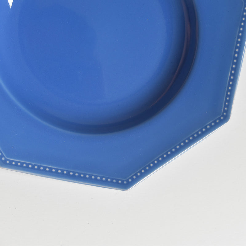 Vintage Plate Digoin & Sarreguemines Octagonal Blue B