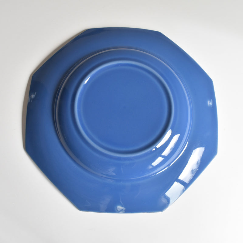 Vintage Plate Digoin & Sarreguemines Octagonal Blue B
